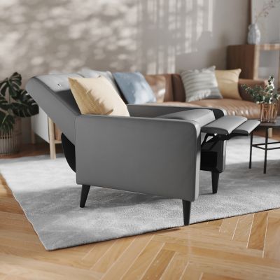 Image showing  Ezra Mid-Century Modern Upholstered Button Tufted Pushback Recliner for Residential & Commercial Use