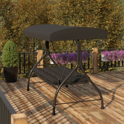 Image showing  3-Person Tellis Outdoor Steel Converting Patio Swing Canopy Hammock with Cushions, 800 lb. Capacity