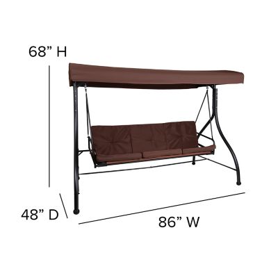 Image showing  3-Person Tellis Outdoor Steel Converting Patio Swing Canopy Hammock with Cushions, 800 lb. Capacity