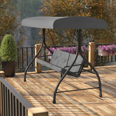 Image showing  3-Person Tellis Outdoor Steel Converting Patio Swing Canopy Hammock with Cushions, 800 lb. Capacity