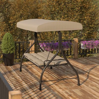 Image showing  3-Person Tellis Outdoor Steel Converting Patio Swing Canopy Hammock with Cushions, 800 lb. Capacity