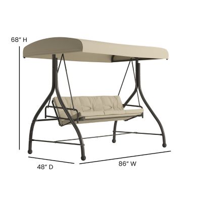 Image showing  3-Person Tellis Outdoor Steel Converting Patio Swing Canopy Hammock with Cushions, 800 lb. Capacity