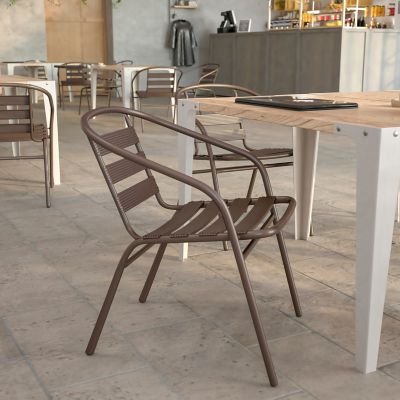 Image showing  Lila Metal Restaurant Stack Chair with Aluminum Slats