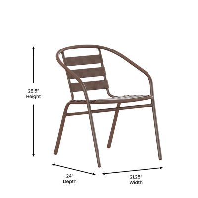 Image showing 5 th Flash Furniture Lila Metal Restaurant Stack Chair with Aluminum Slats
