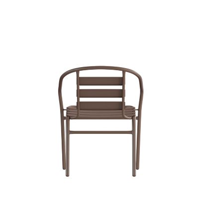 Image showing 7 th Flash Furniture Lila Metal Restaurant Stack Chair with Aluminum Slats