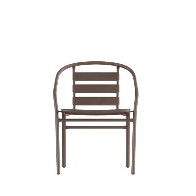 Image showing 8 th Flash Furniture Lila Metal Restaurant Stack Chair with Aluminum Slats