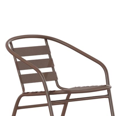 Image showing 9 th Flash Furniture Lila Metal Restaurant Stack Chair with Aluminum Slats