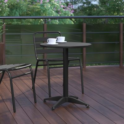 Image showing  Mellie 23.5 in. Round Aluminum Indoor-Outdoor Table with Base