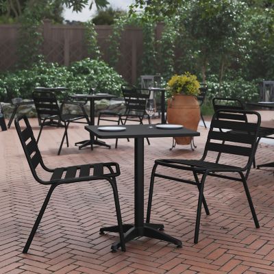 Image showing  Mellie 23.5 in. Square Aluminum Indoor-Outdoor Table with Base