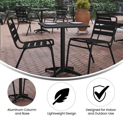 Image showing  Mellie 23.5 in. Square Aluminum Indoor-Outdoor Table with Base
