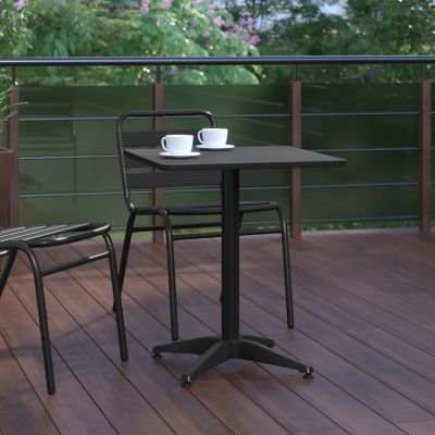 Image showing  Mellie 23.5 in. Square Aluminum Indoor-Outdoor Table with Base