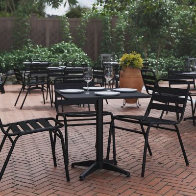 Image showing  Mellie 27.5 in. Square Aluminum Indoor-Outdoor Table with Base