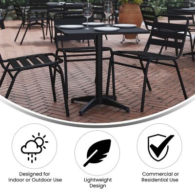 Image showing  Mellie 27.5 in. Square Aluminum Indoor-Outdoor Table with Base