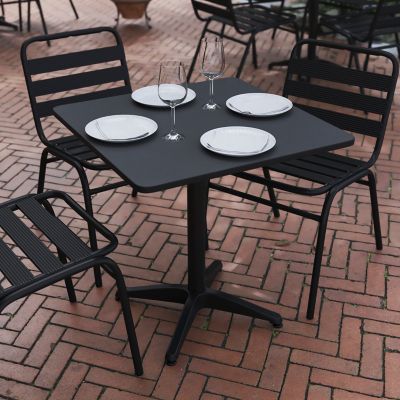 Image showing  Mellie 27.5 in. Square Aluminum Indoor-Outdoor Table with Base