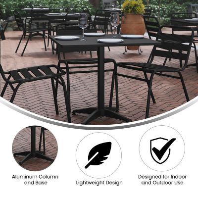 Image showing  Mellie 31.5 in. Square Aluminum Indoor-Outdoor Table with Base