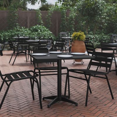 Image showing  Mellie 31.5 in. Square Aluminum Indoor-Outdoor Table with Base
