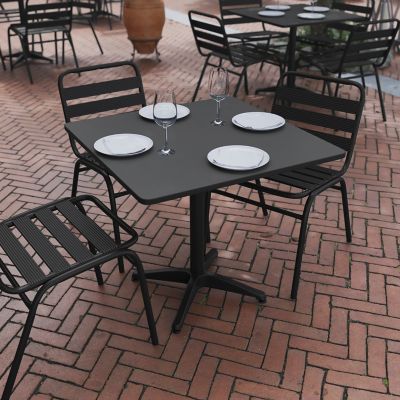 Image showing  Mellie 31.5 in. Square Aluminum Indoor-Outdoor Table with Base