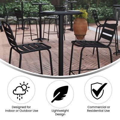 Image showing  Mellie 23.5 in. Round Aluminum Indoor-Outdoor Bar Height Table