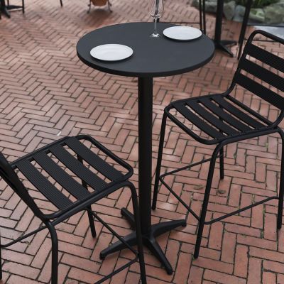 Image showing  Mellie 23.5 in. Round Aluminum Indoor-Outdoor Bar Height Table