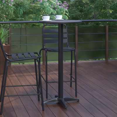 Image showing  Mellie 23.5 in. Round Aluminum Indoor-Outdoor Bar Height Table