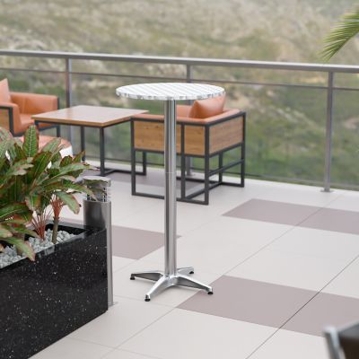 Image showing  Mellie 23.5 in. Round Aluminum Indoor-Outdoor Bar Height Table