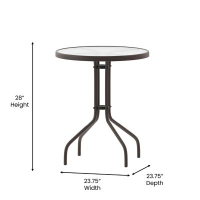 Image showing  Bellamy 23.75 in. Round Tempered Glass Metal Table