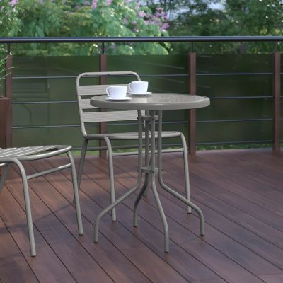 Image showing 5 th Flash Furniture Bellamy 23.75 in. Round Tempered Glass Metal Table