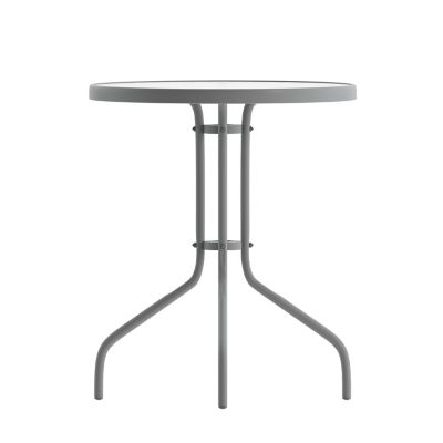 Image showing 6 th Flash Furniture Bellamy 23.75 in. Round Tempered Glass Metal Table