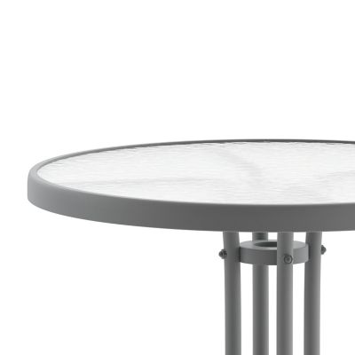 Image showing 7 th Flash Furniture Bellamy 23.75 in. Round Tempered Glass Metal Table