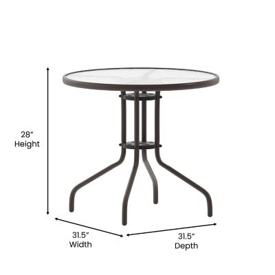Image showing  Bellamy 31.5 in. Round Tempered Glass Metal Table