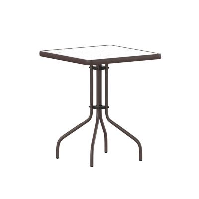 Image showing  Barker 23.5 in. Square Tempered Glass Metal Table