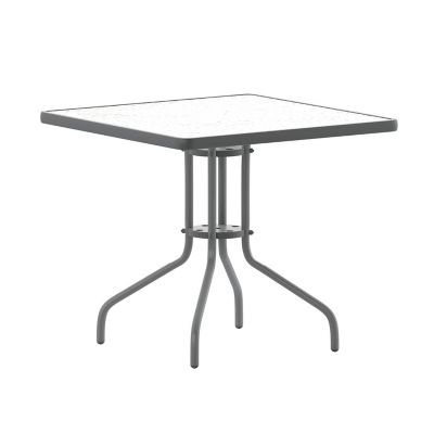 Image showing  Barker 31.5 in. Square Tempered Glass Metal Table