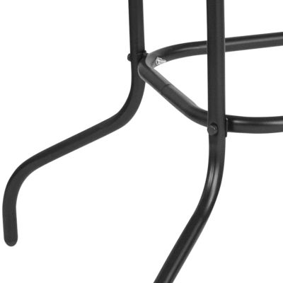 Image showing 7 th Flash Furniture Tory 31.5 in. x 55 in. Rectangular Tempered Glass Metal Table with Umbrella Hole