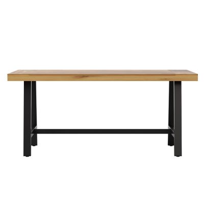 Image showing 8 th Flash Furniture All Weather Commercial Acacia Wood Top Patio Table with Metal Base