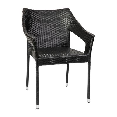 Image showing  Ethan Commercial Grade Stacking Patio Chair, All Weather PE Rattan Wicker Patio Dining Chair
