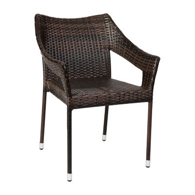 Image showing 1 th Flash Furniture Ethan Commercial Grade Stacking Patio Chair, All Weather PE Rattan Wicker Patio Dining Chair