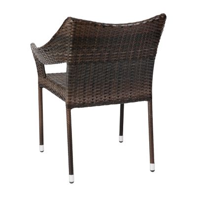 Image showing 6 th Flash Furniture Ethan Commercial Grade Stacking Patio Chair, All Weather PE Rattan Wicker Patio Dining Chair