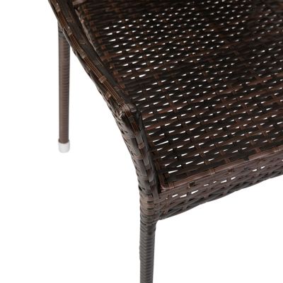 Image showing 7 th Flash Furniture Ethan Commercial Grade Stacking Patio Chair, All Weather PE Rattan Wicker Patio Dining Chair