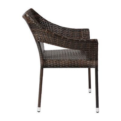 Image showing 8 th Flash Furniture Ethan Commercial Grade Stacking Patio Chair, All Weather PE Rattan Wicker Patio Dining Chair