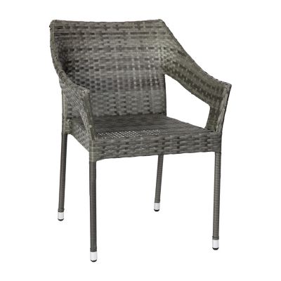 Image showing  Ethan Commercial Grade Stacking Patio Chair, All Weather PE Rattan Wicker Patio Dining Chair