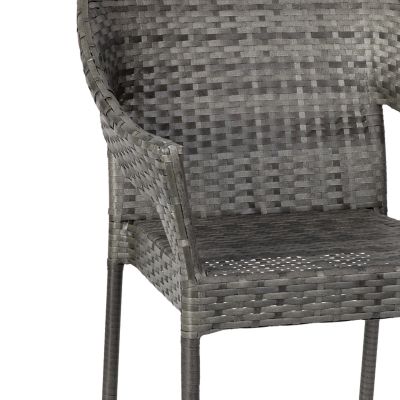 Image showing 7 th Flash Furniture Ethan Commercial Grade Stacking Patio Chair, All Weather PE Rattan Wicker Patio Dining Chair