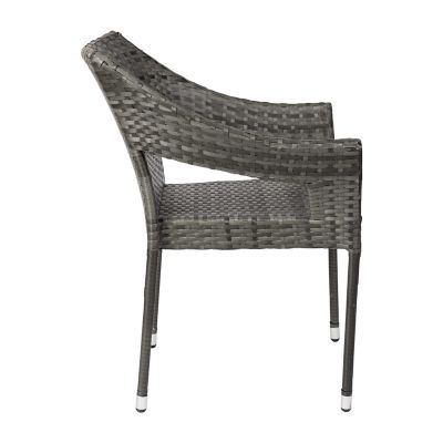 Image showing 8 th Flash Furniture Ethan Commercial Grade Stacking Patio Chair, All Weather PE Rattan Wicker Patio Dining Chair
