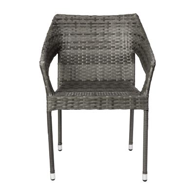 Image showing 9 th Flash Furniture Ethan Commercial Grade Stacking Patio Chair, All Weather PE Rattan Wicker Patio Dining Chair