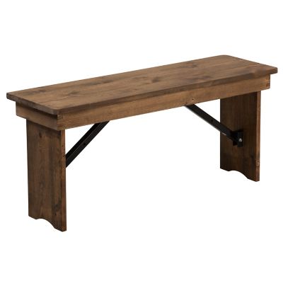 Image showing  HERCULES Series 40 in. x 12 in. Solid Pine Folding Farm Bench