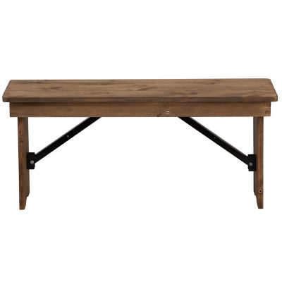 Image showing 7 th Flash Furniture HERCULES Series 40 in. x 12 in. Solid Pine Folding Farm Bench