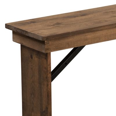 Image showing 8 th Flash Furniture HERCULES Series 40 in. x 12 in. Solid Pine Folding Farm Bench