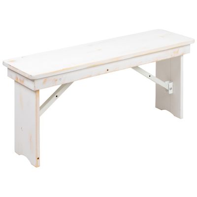 Image showing  HERCULES Series 40 in. x 12 in. Solid Pine Folding Farm Bench