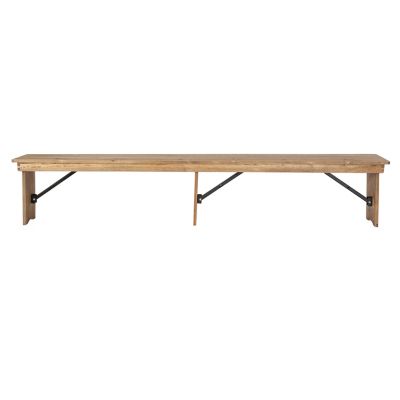 Image showing 7 th Flash Furniture HERCULES Series 8 ft. x 12 in. Solid Pine Folding Farm Bench with 3 Legs
