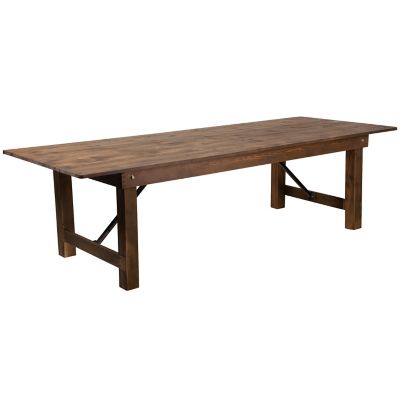 Image showing  HERCULES Series 9 ft. x 40 in. Rectangular Solid Pine Folding Farm Table