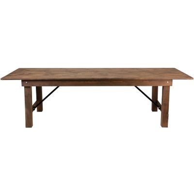 Image showing 7 th Flash Furniture HERCULES Series 9 ft. x 40 in. Rectangular Solid Pine Folding Farm Table